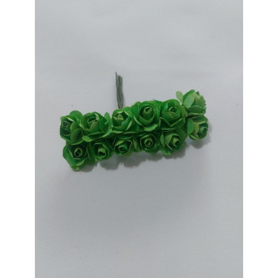 Розочки бумажные в пучках 1,5 см цв. зеленый, цена за пучок